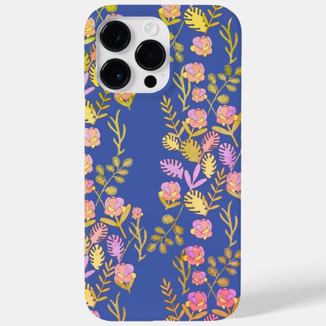 Sapphire Blue Floral Botanical Bliss Phone Case (Rückseite)