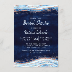 Sapphire Blue Geode Slice Wedding Brautparty Einladung