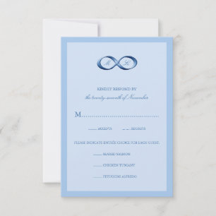 Sapphire Blue Infinity Hand Clasp Wedding RSVP Karte