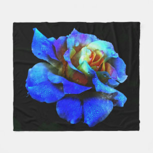 Sapphire Blue Krawatte Dyed Rose Fleece Blanket