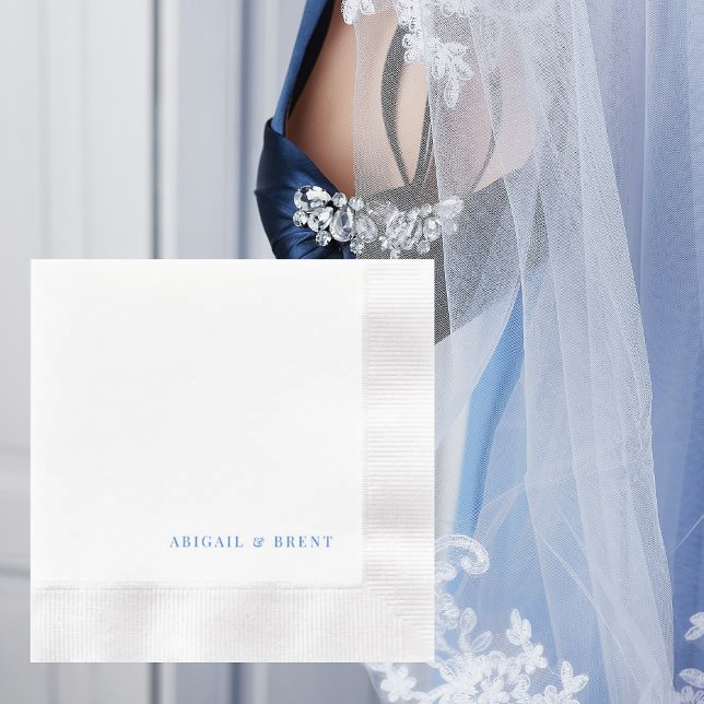 Sapphire Blue Personalisiert Coined Wedding Serviette (Von Creator hochgeladen)