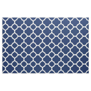 Sapphire Blue Quatrefoil Muster Stoff