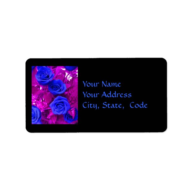 Sapphire Blue Rose 2 Adressetikett (Vorne)
