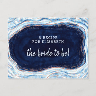 Sapphire Blue Rose Geode Brie zu Rezept Card Ankündigungspostkarte