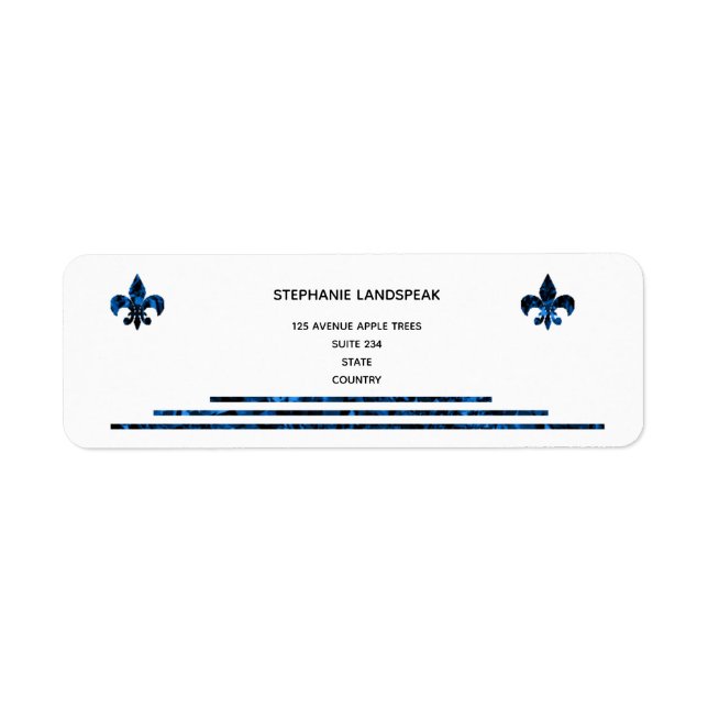 Sapphire Blue Royal Fleur de Lys Label (Vorne)