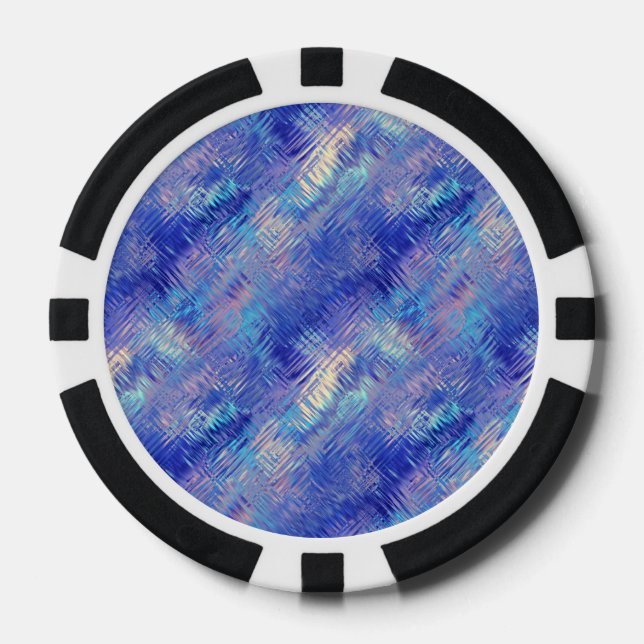 Sapphire Blue Scribbled Texture Pokerchips (Vorderseite)