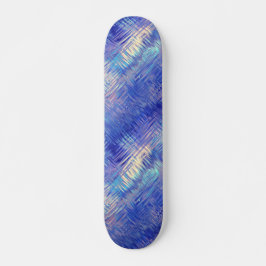 Sapphire Blue Scribbled Texture Skateboard