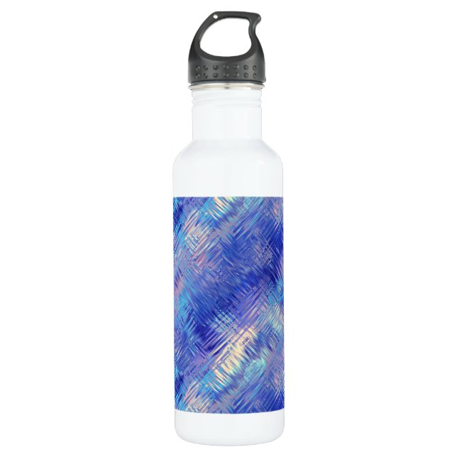 Sapphire Blue Scribbled Texture Trinkflasche (Vorderseite)