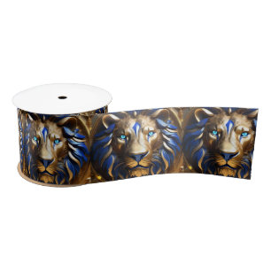 Sapphire Blue und Gold Lion, Satinband