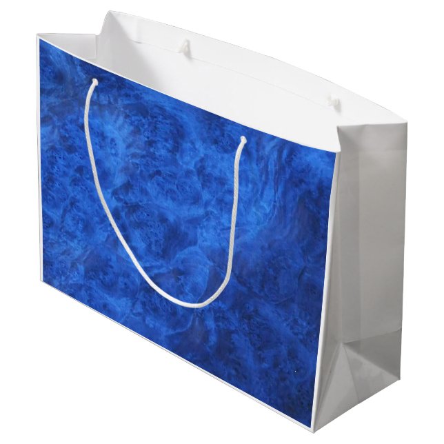 Sapphire Blue Velvet Große Geschenktüte (Rückseite Schrägansicht)