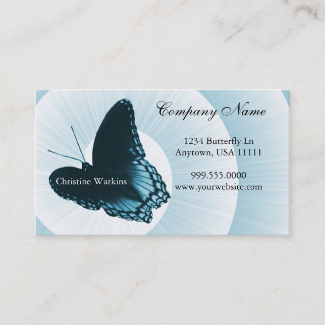 Sapphire Butterfly Business Card Visitenkarte (Vorderseite)
