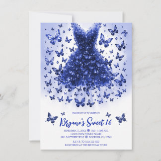 Sapphire Butterfly Dress September Birthstone Einladung