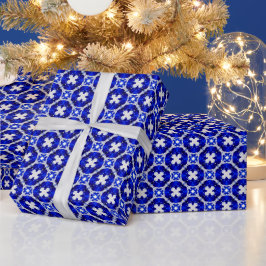 Sapphire Collection Winter Bright Blue und White Geschenkpapier