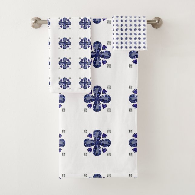Sapphire Diamond Art, blau Badhandtuch Set (Insitu)