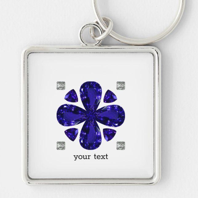 Sapphire Diamond Art, blau Schlüsselanhänger (Vorne)