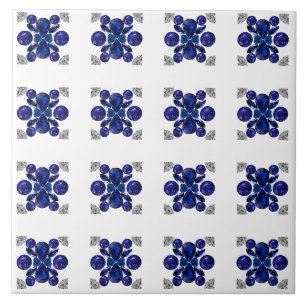 Sapphire Diamond Gemstone Art Blue Fliese