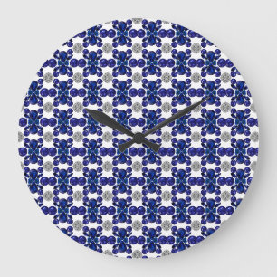 Sapphire Diamond Gemstone Art Blue Große Wanduhr