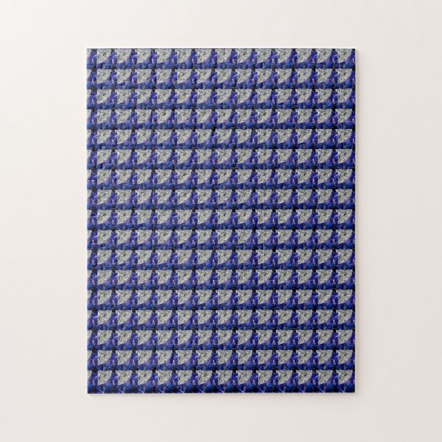 Sapphire Diamond Gemstone Art Blue Puzzle (Vertikal)