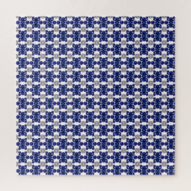 Sapphire Diamond Gemstone Art Blue Puzzle (Vertikal)