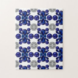 Sapphire Diamond Gemstone Art Blue Puzzle