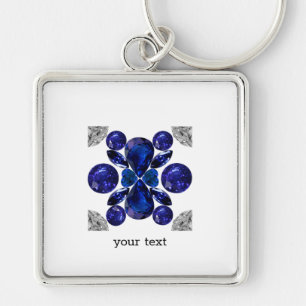 Sapphire Diamond Gemstone Art Blue Schlüsselanhänger