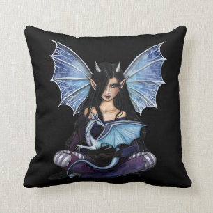 Sapphire Dragon Fairy Throw Kissen