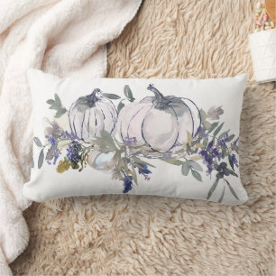 Sapphire Floral Pumpkin Add Name Lila Lendenkissen