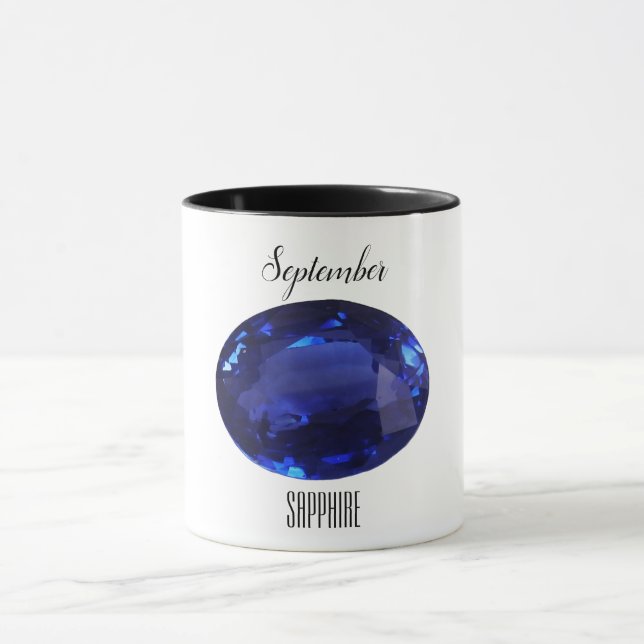 Sapphire Gem Blue Coffee Tasse September Birthston (Zentrum)