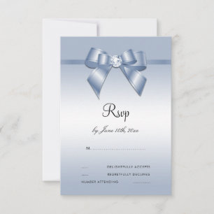 Sapphire Gem Bow & Ribbon 45. Hochzeitsfeier RSVP Karte