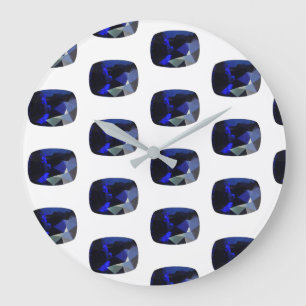 Sapphire Gemstone pattern Blue Large Clock Große Wanduhr