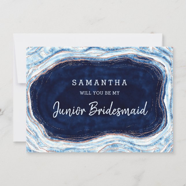 Sapphire Geode Be My Junior Bridesmaid Vorschlag (Vorderseite)