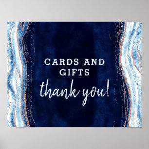 Sapphire Geode Cards & Gifts Wedding Table Sign Poster