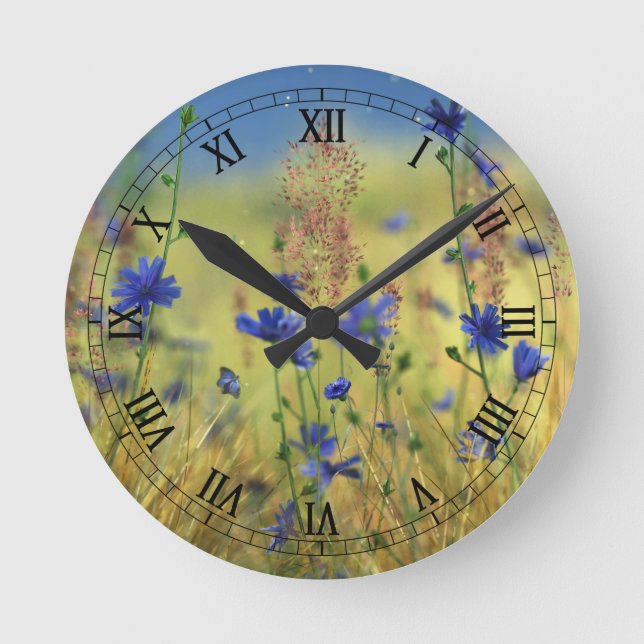 Sapphire & Gold Clock Runde Wanduhr (Vorderseite)