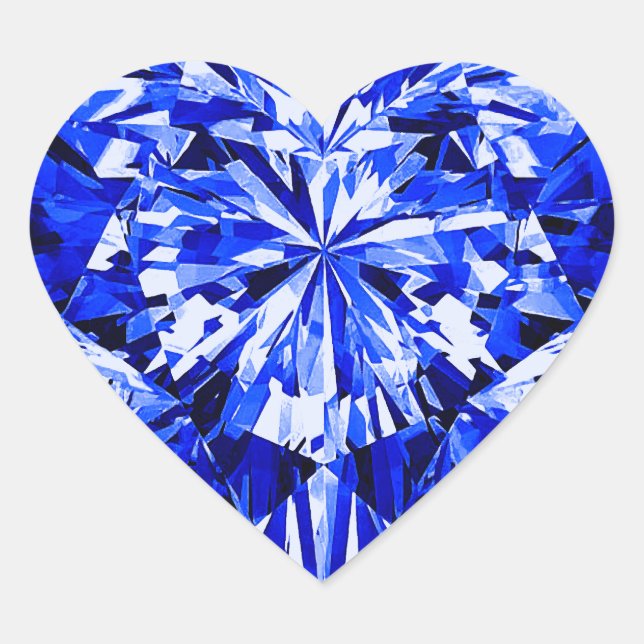 Sapphire Heart Herz-Aufkleber (Vorderseite)