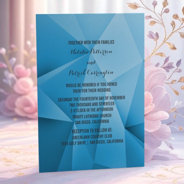 Sapphire Jewel Tones Wedding Einladung (Sapphire Jewel Tones Wedding Invitation)