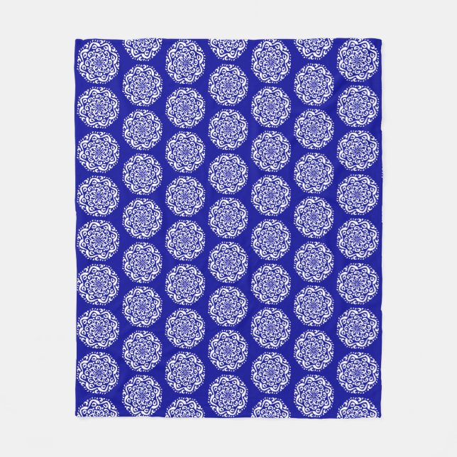Sapphire Mandala Fleecedecke (Vorderseite)