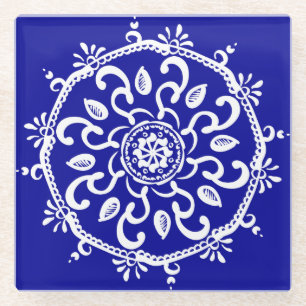 Sapphire Mandala Glasuntersetzer