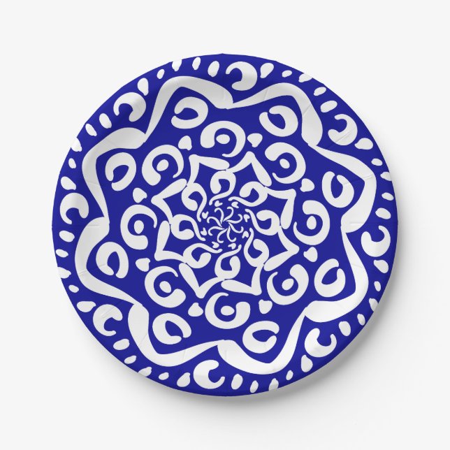 Sapphire Mandala Pappteller (Vorderseite)