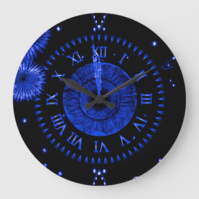 Sapphire Midnight Clock Große Wanduhr (Vorderseite)