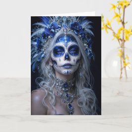 Sapphire Moon Calavera – Blauer himmlischer Tag de Karte