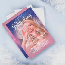 Sapphire Pink Triple Glitzer Foto Abschluss