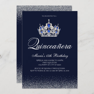 Sapphire Quinceanera Einladungen