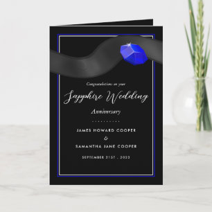 Sapphire Ribbon, 45 Jahre Hochzeitstag Karte