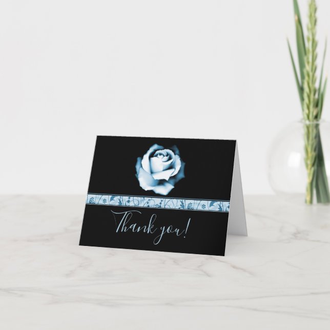 Sapphire Rose Wedding Danke Cards (Vorderseite)