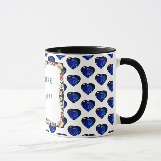Sapphire September Birthstone Gemstone Kunst ✅ Tasse (Rechts)