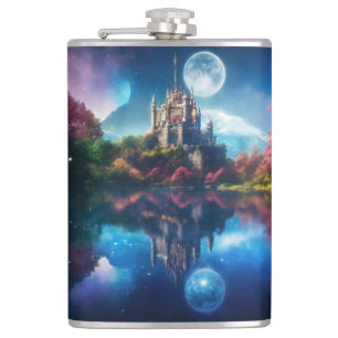 "Sapphire Serenity: Vinyl-Wrapped Elixir Flask" Flachmann