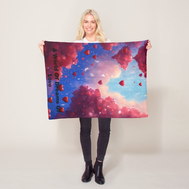 Sapphire Sky mit Garnet Heart Rain- 30"X40 Fleecedecke (Beispiel)