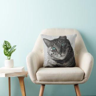 Sapphire Soul - Stiller Blick | Feline Fine Art De Kissen