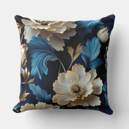 Sapphire Starlit Symphony Botanical Kissen