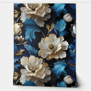 Sapphire Starlit Symphony Botanical Tapete